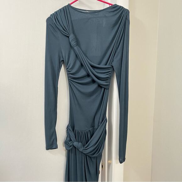 Zara KNOTTED ASYMMETRIC DRESS Size Large - Picture 8 of 10